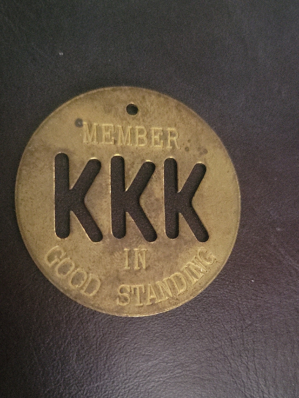 Brass KKK Member Medallion
